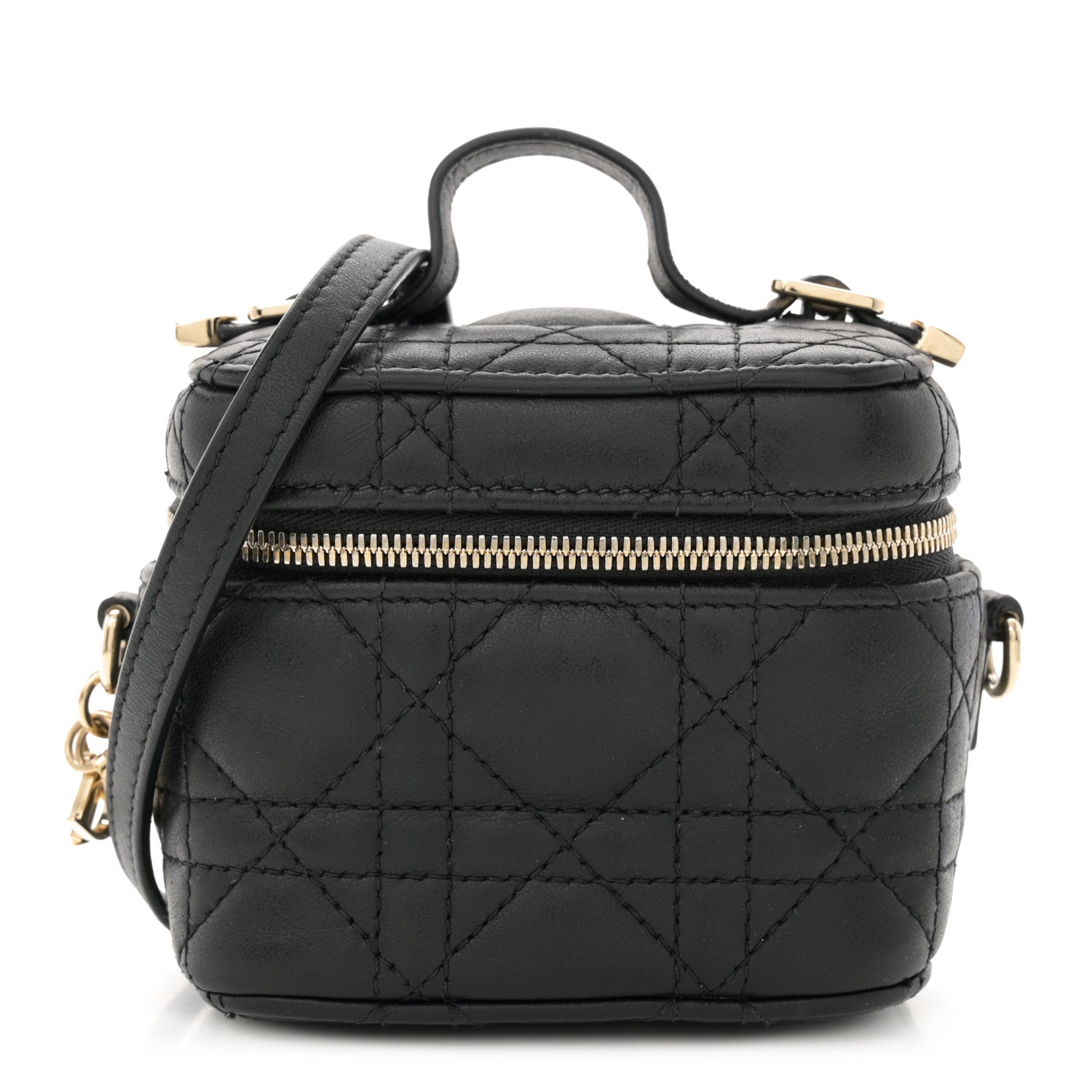 Christian Dior Lambskin Cannage Micro Lady Dior Vanity Case Black 1 of 10