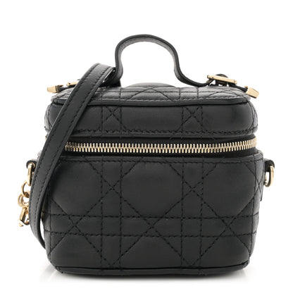 Christian Dior Lambskin Cannage Micro Lady Dior Vanity Case Black 1 of 10