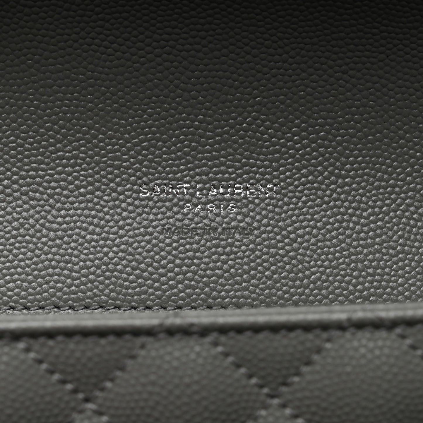 Grain De Poudre Textured Mixed Matelasse Triquilt Monogram Clutch Storm