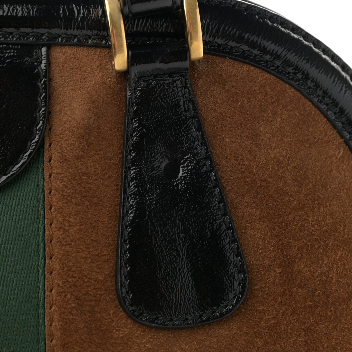 Suede Ophidia Large Re(Belle) Top Handle Bag Nocciola Black