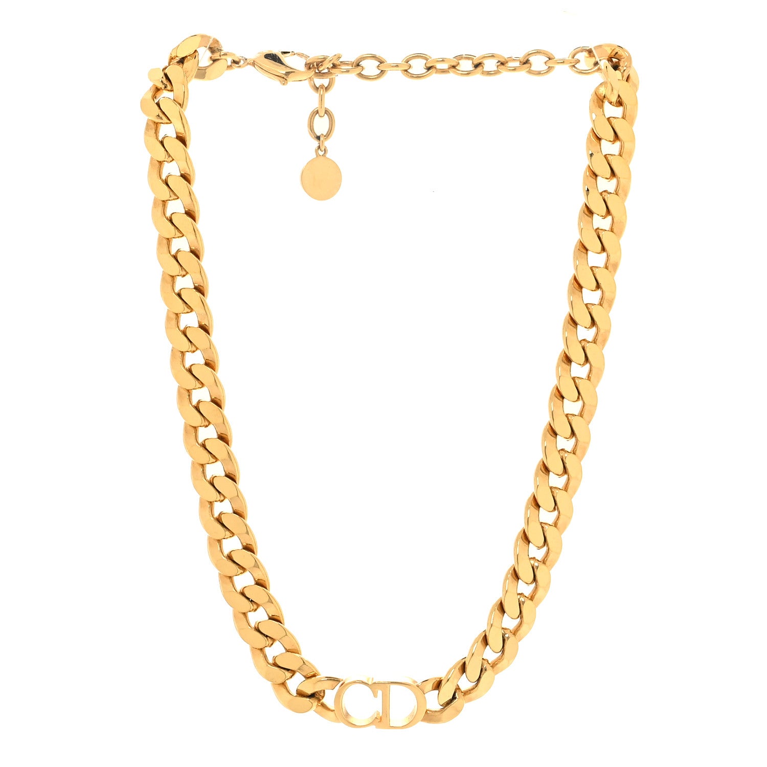 Christian Dior Metal CD Choker Necklace Gold 3 of 6