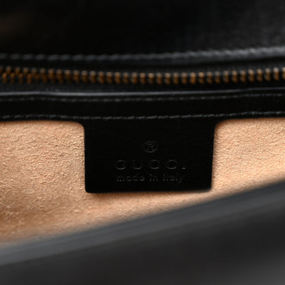 Gucci Calfskin Matelasse Small GG Marmont Top Handle Shoulder Bag Black 6 of 11