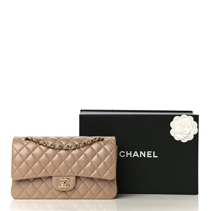 Chanel Iridescent Caviar Quilted Medium Double Flap Dark Beige 10 of 10