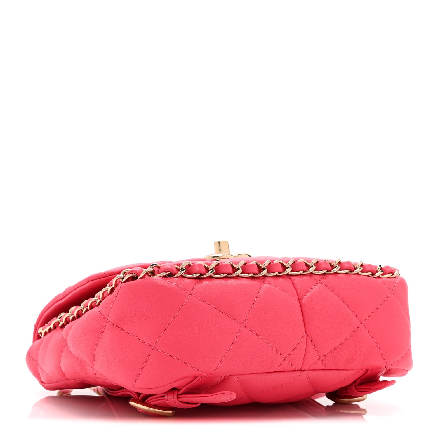 Chanel Lambskin Quilted Resin Chain Around Backpack Pink 4 of 10