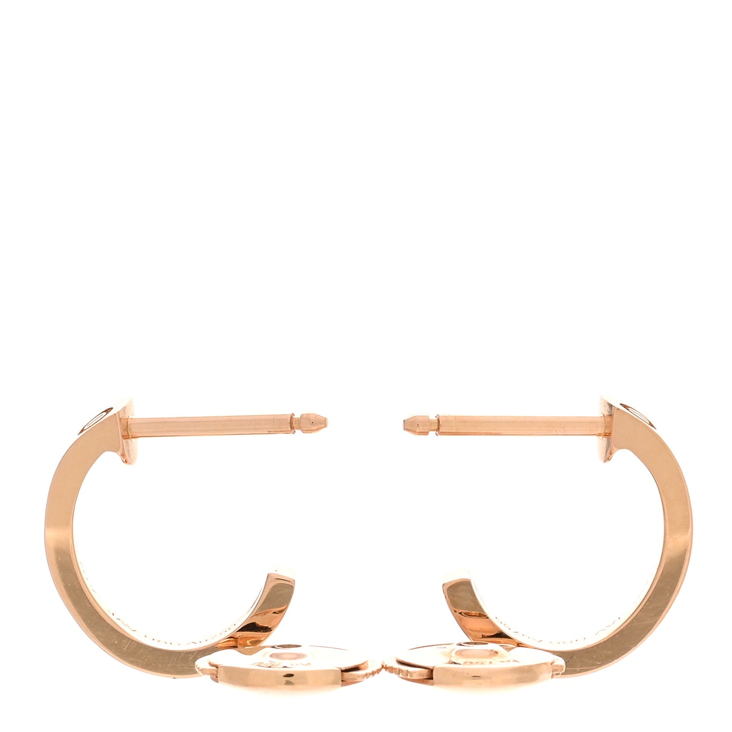 18K Pink Gold Small LOVE Hoop Earrings