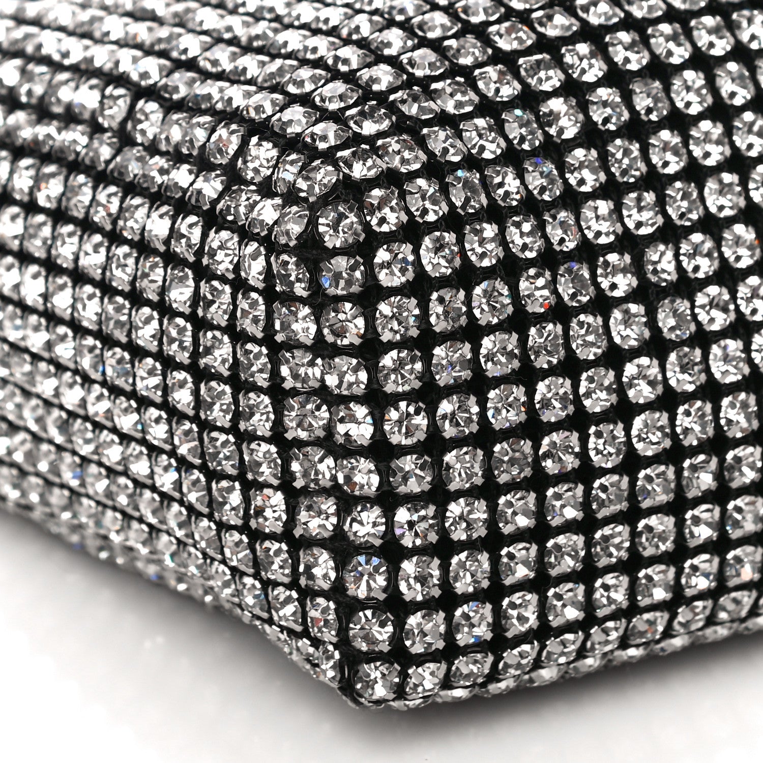 Alexander Wang Mesh Crystal Rhinestone Mini Heiress Pouch Black Silver 5 of 11