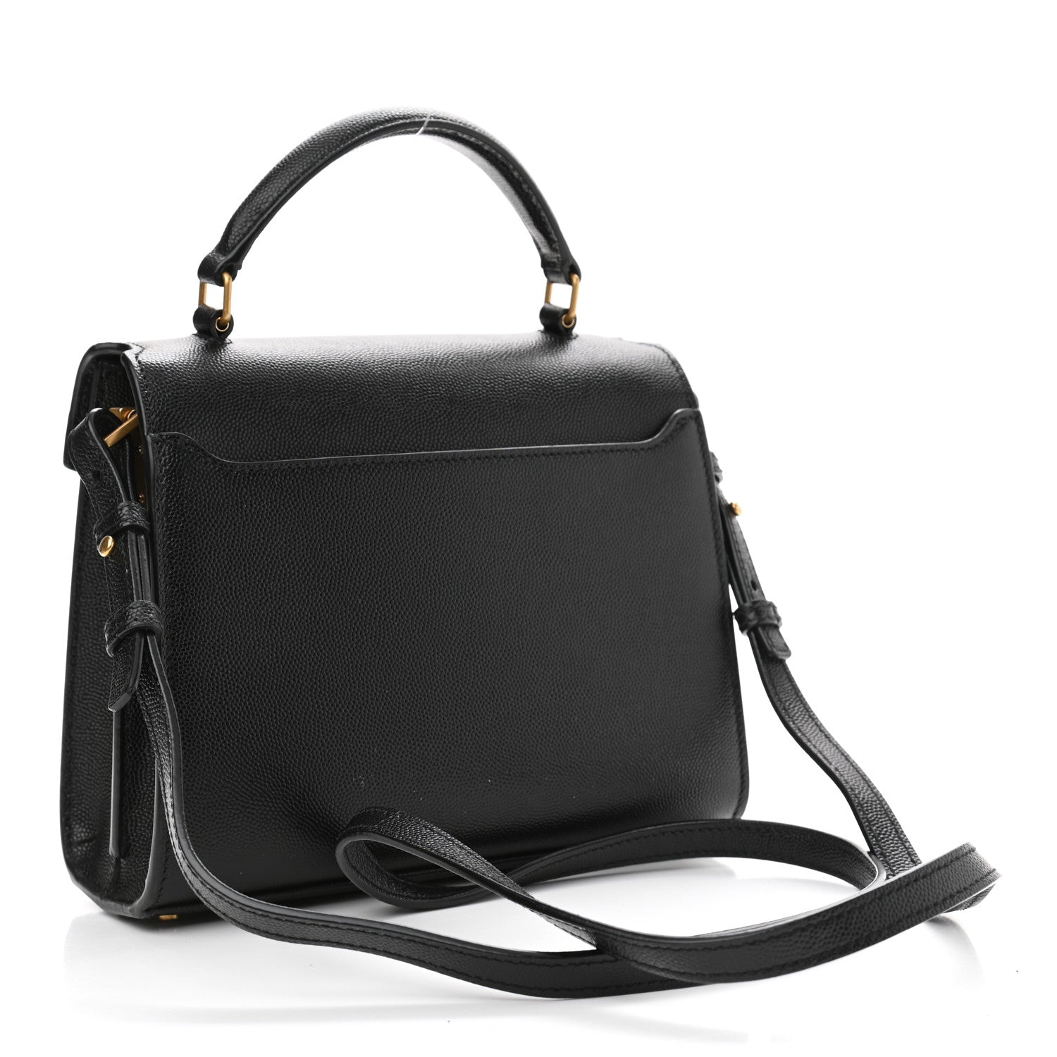 Saint Laurent Grain de Poudre Mini Classic Monogram Cassandra Top Handle Black 3 of 12