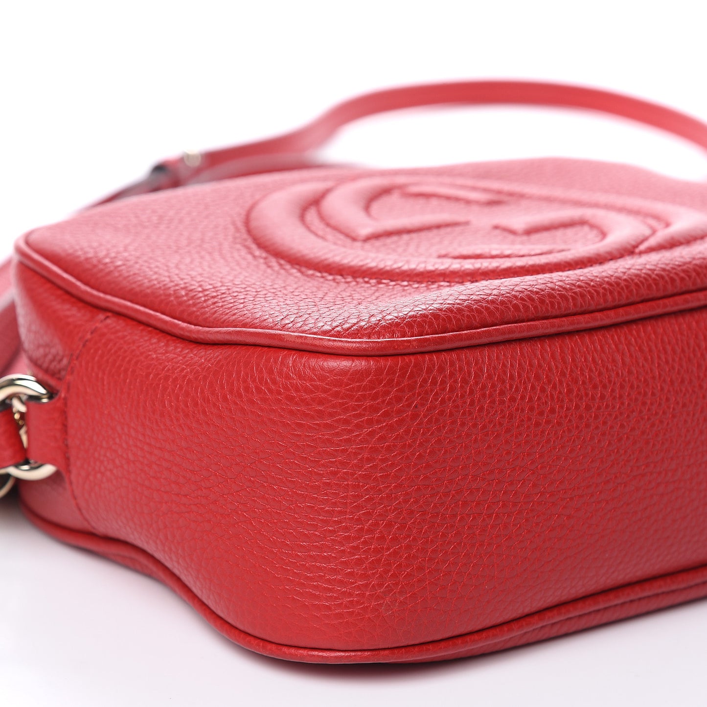 Pebbled Calfskin Small Soho Disco Bag Tabasco Red