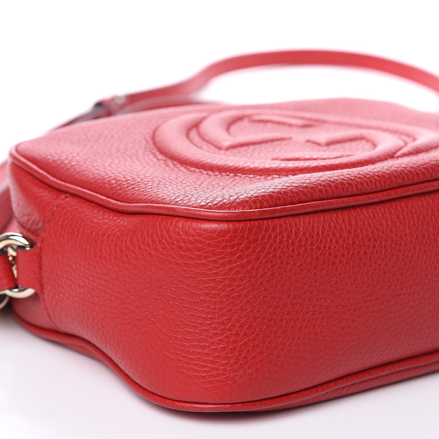 Gucci Pebbled Calfskin Small Soho Disco Bag Tabasco Red 8 of 11