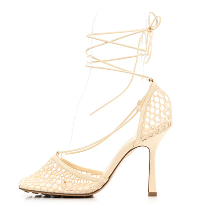 Bottega Veneta Mesh Nappa Stretch Ankle Tie Sandals 38 Toile 1 of 7