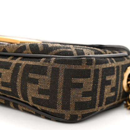 Fendi Fabric Jacquard FF 1974 Midi Chain Baguette Tobacco Moro 10 of 10