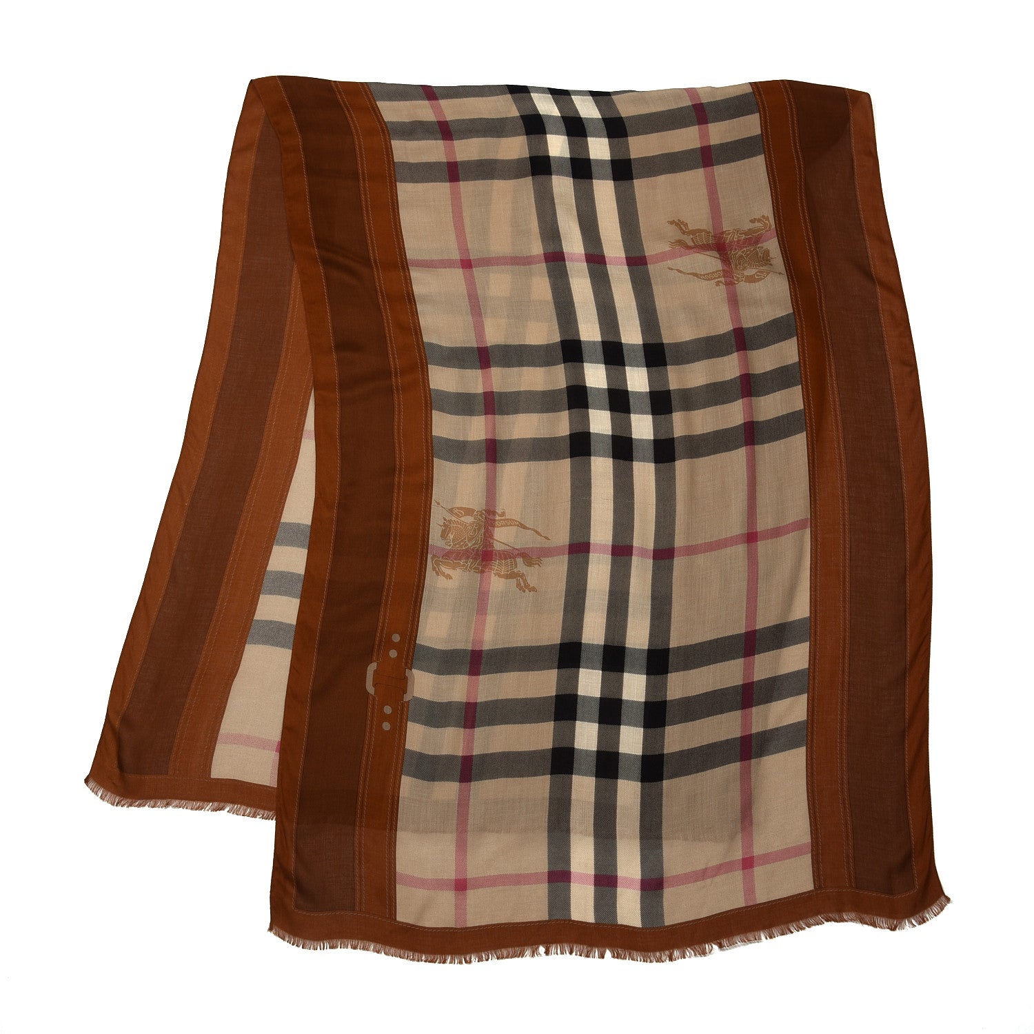 Burberry Modal Silk Haymarket Check Scarf Bronze 2 of 4