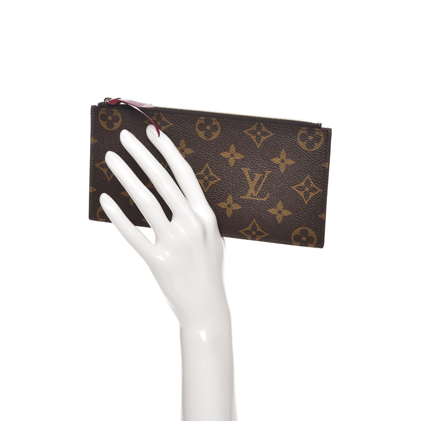 Monogram Felicie Chain Wallet Zippered Insert Fuchsia