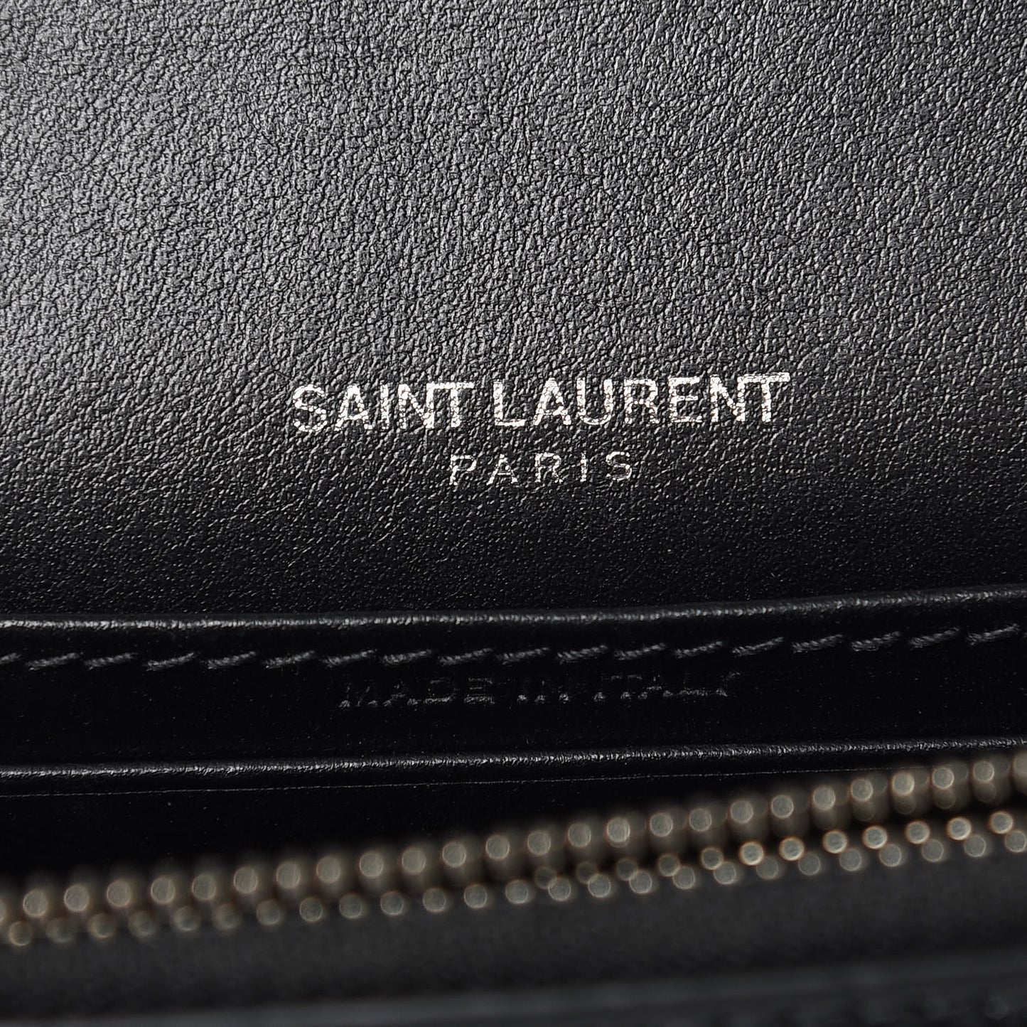 Calfskin Crocodile Embossed Monogram Sunset Chain Wallet Black