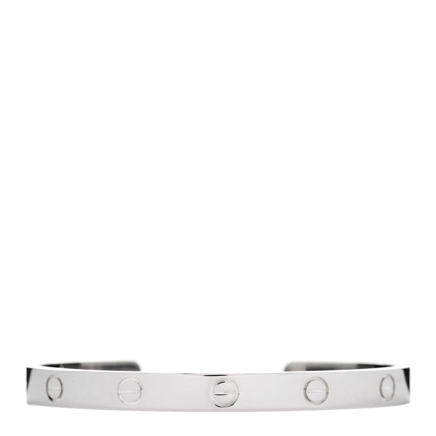 Cartier 18K White Gold LOVE Cuff Bracelet 18 1 of 4