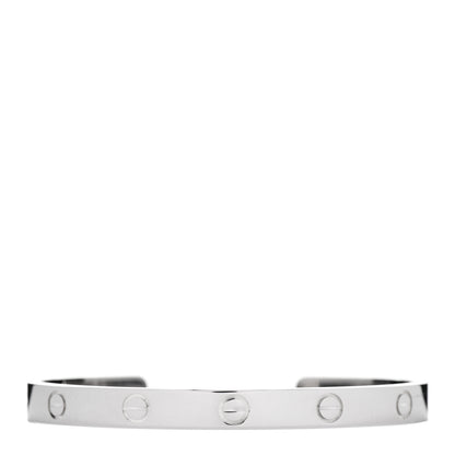 Cartier 18K White Gold LOVE Cuff Bracelet 18 1 of 4