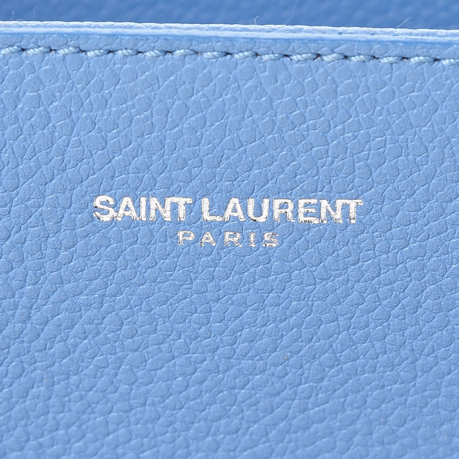 Saint Laurent Grained Calfskin Small Rive Gauche Cabas Blue Clair 7 of 10