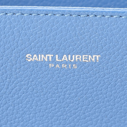 Saint Laurent Grained Calfskin Small Rive Gauche Cabas Blue Clair 7 of 10