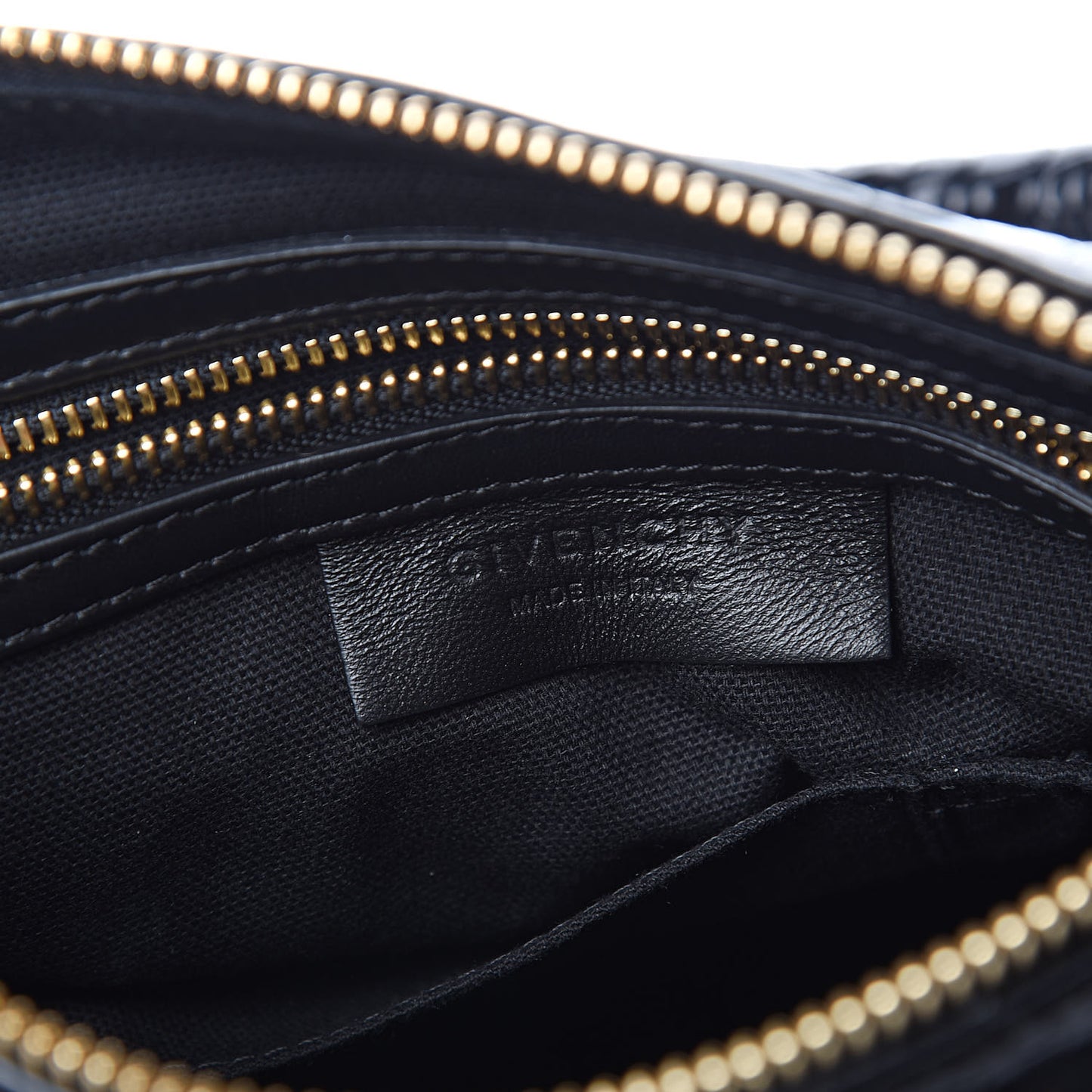 Calfskin Crocodile Embossed Small Pandora Black