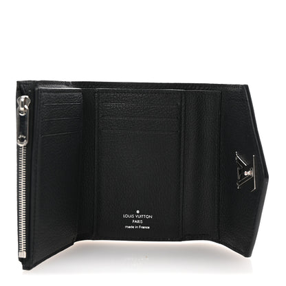 Louis Vuitton Soft Calfskin My Lockme Compact Wallet Black 5 of 7