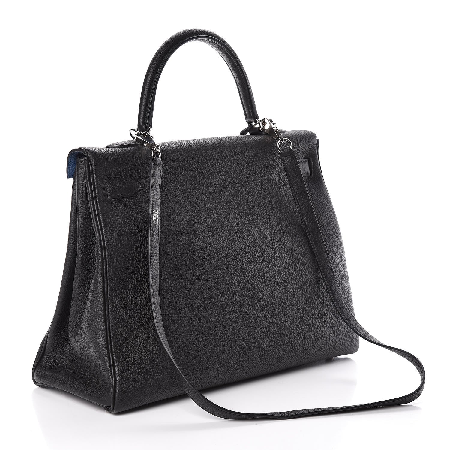 Hermes Togo Verso Kelly Retourne 35 Black Bleu Agate 4 of 15