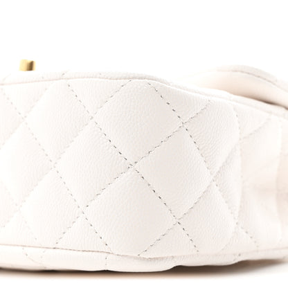 Chanel Caviar Quilted Small Handy CC Flap White 10 of 11