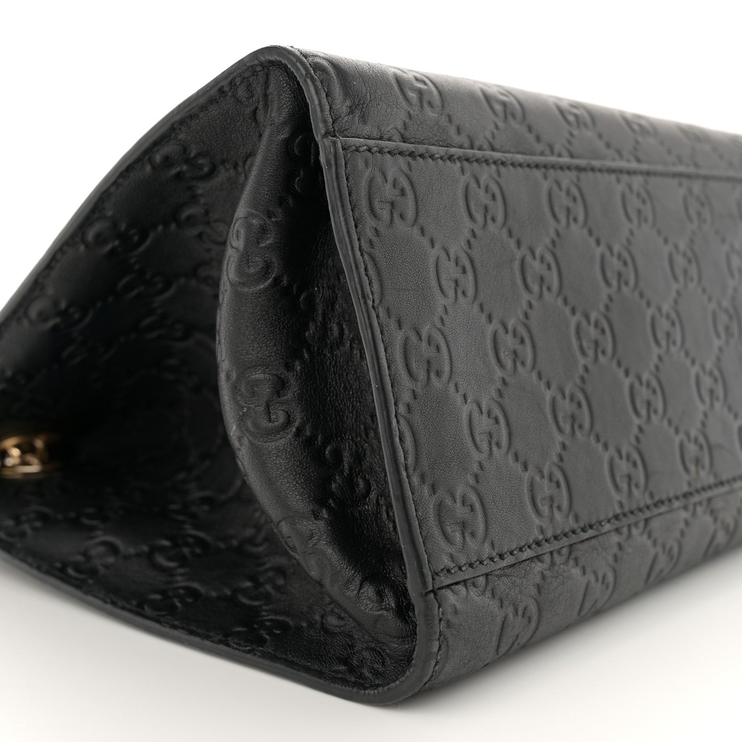 Gucci Guccissima Large Emily Chain Shoulder Bag Black 9 of 15