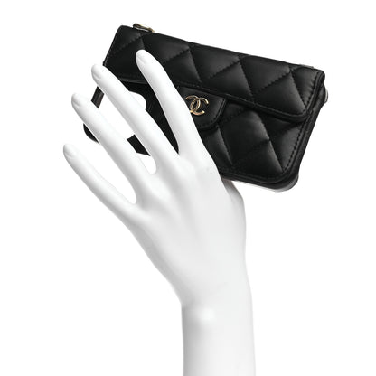 Chanel Lambskin Quilted iPhone XII Pro Holder With Chain Black 2 of 8