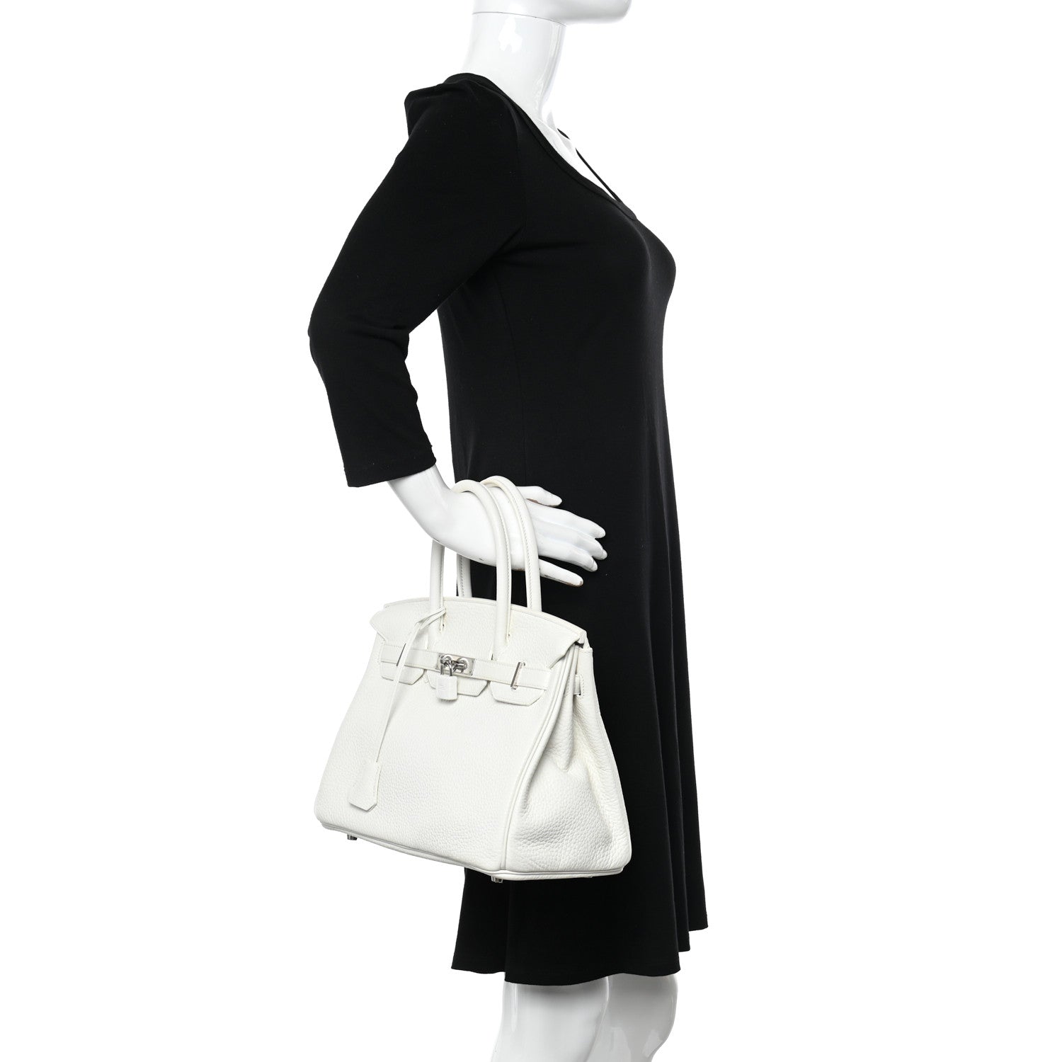 Hermes Taurillon Clemence Birkin 30 White 2 of 18