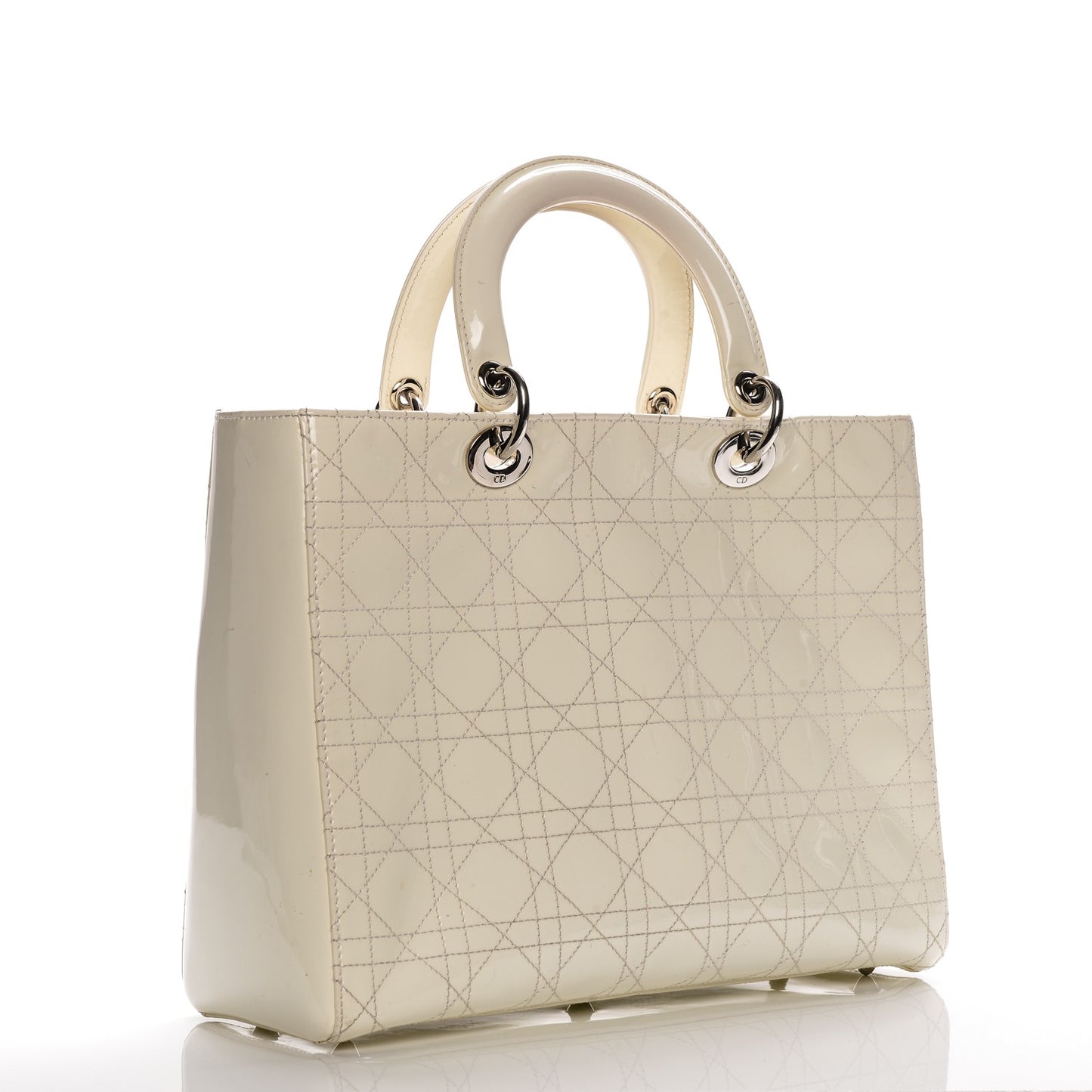 Patent Cannage Large Lady Dior White