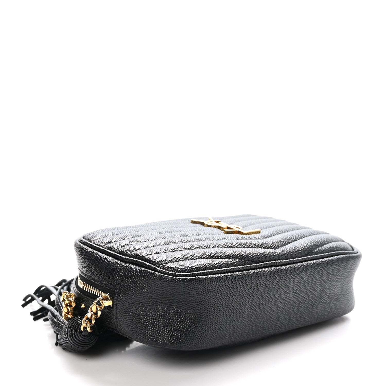 Saint Laurent Grain De Poudre Matelasse Monogram Mini Lou Camera Bag Black 4 of 10