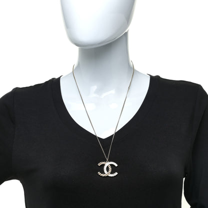 Chanel Baguette Crystal Quilted CC Pendant Necklace Gold 2 of 5