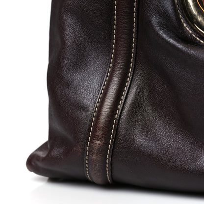 Gucci Calfskin Medium Britt Tote Dark Brown 11 of 12