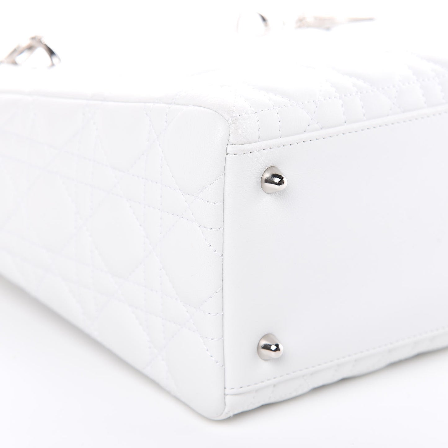 Lambskin Cannage Medium Lady Dior White