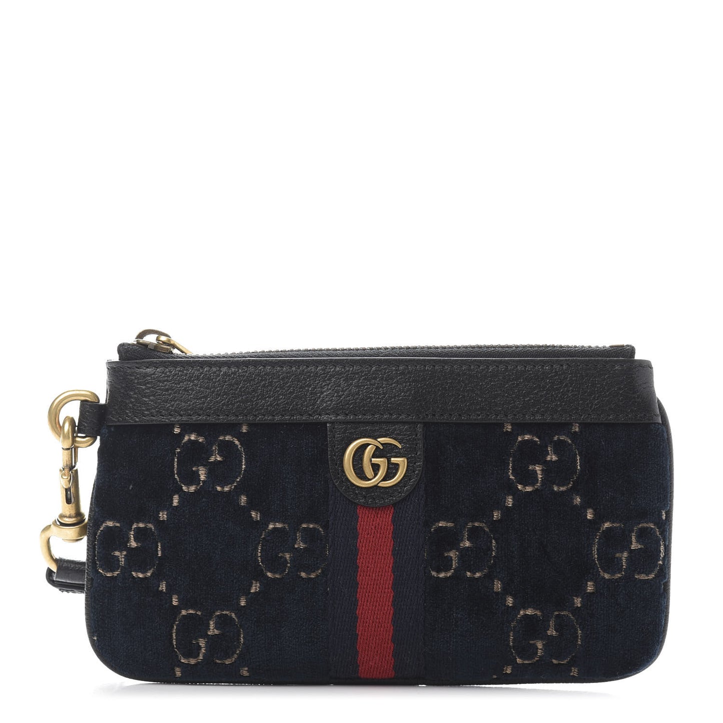 Velvet GG Monogram Textured Calfskin Web Smartphone Case Blue Beige Black