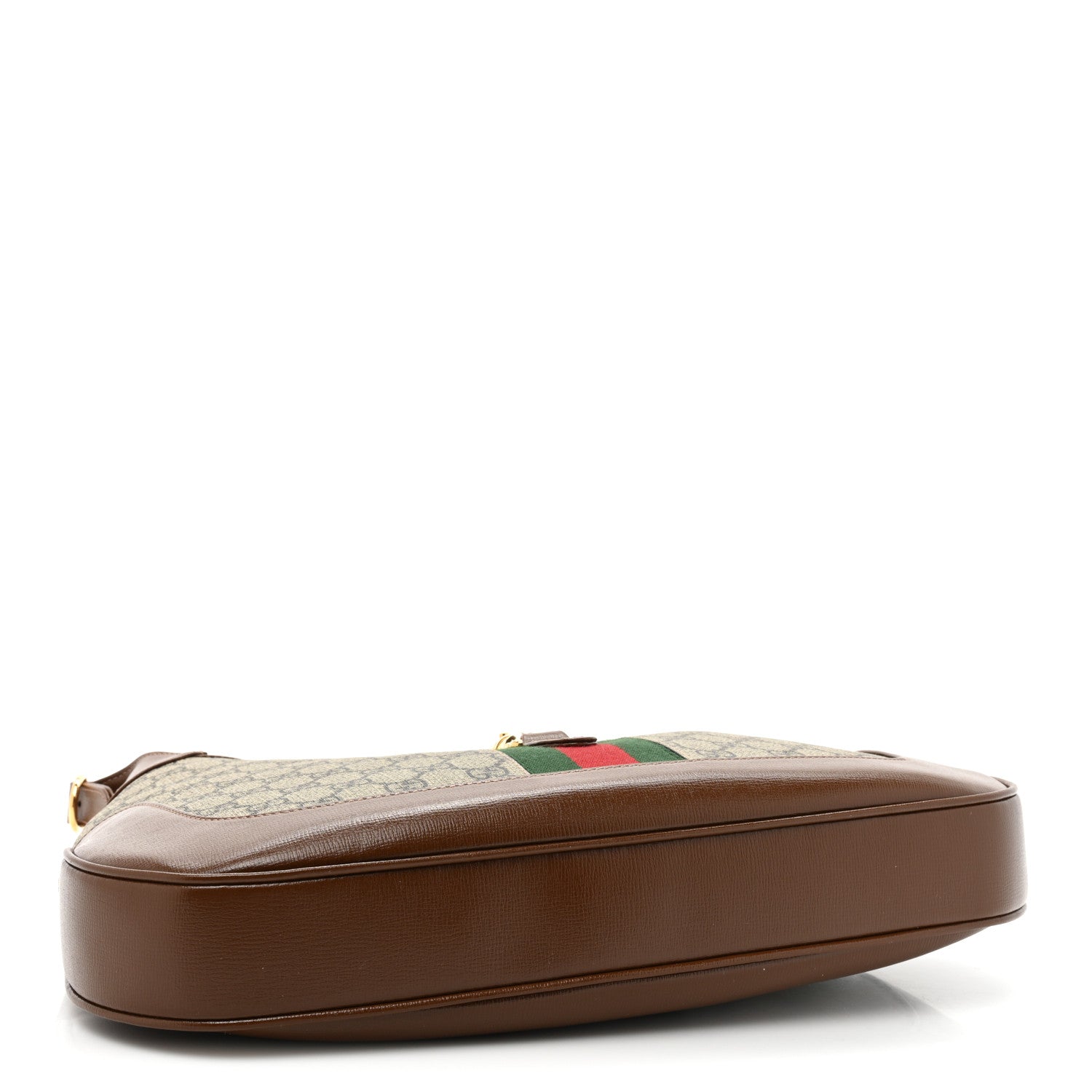 Gucci GG Supreme Monogram Azalea Calfskin Web Medium Jackie 1961 Hobo Beige Ebony Brown Sugar 4 of 9