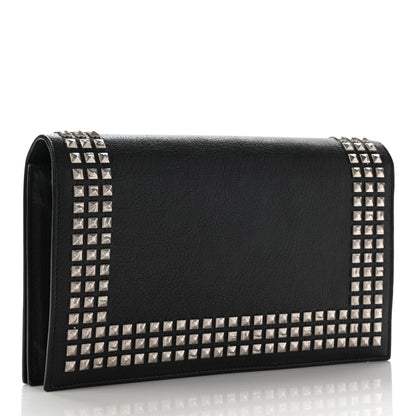 Saint Laurent Calfskin Studded Monogram Bag Black 3 of 10