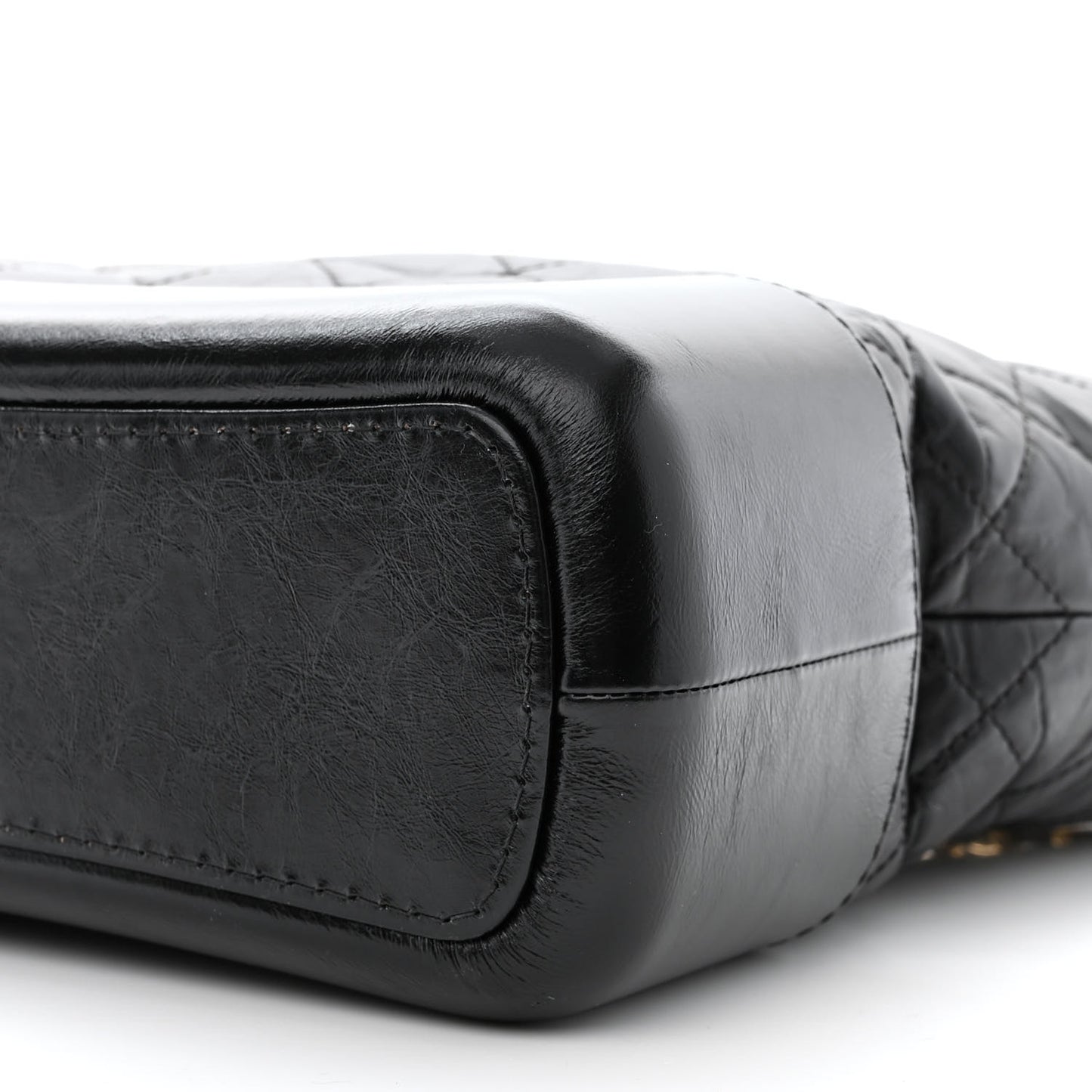Aged Calfskin Quilted Medium Gabrielle Hobo Black