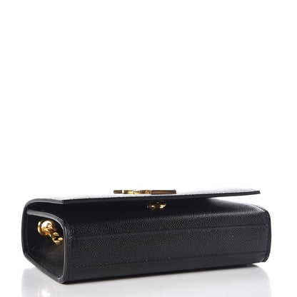 Saint Laurent Grain De Poudre Small Monogram Kate Satchel Black 4 of 7
