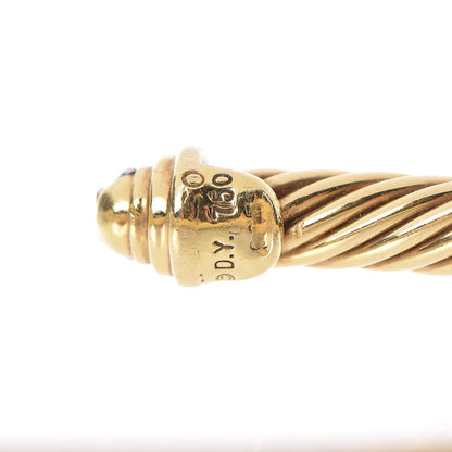 David Yurman 18K Yellow Gold Diamond 4mm Kids Cable Bracelet 5 of 5