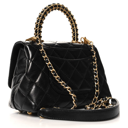 Chanel Calfskin Quilted Extra Mini Coco Handle Flap Black 3 of 11