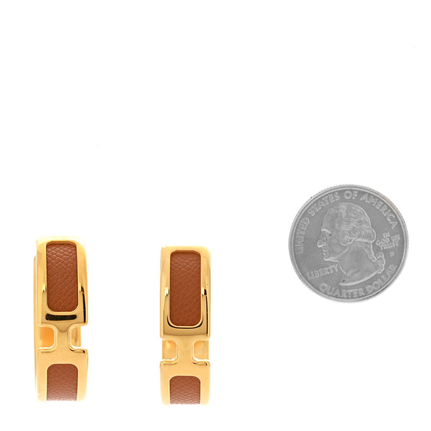 Hermes Epsom Olympe Hoop Earrings Gold 2 of 5