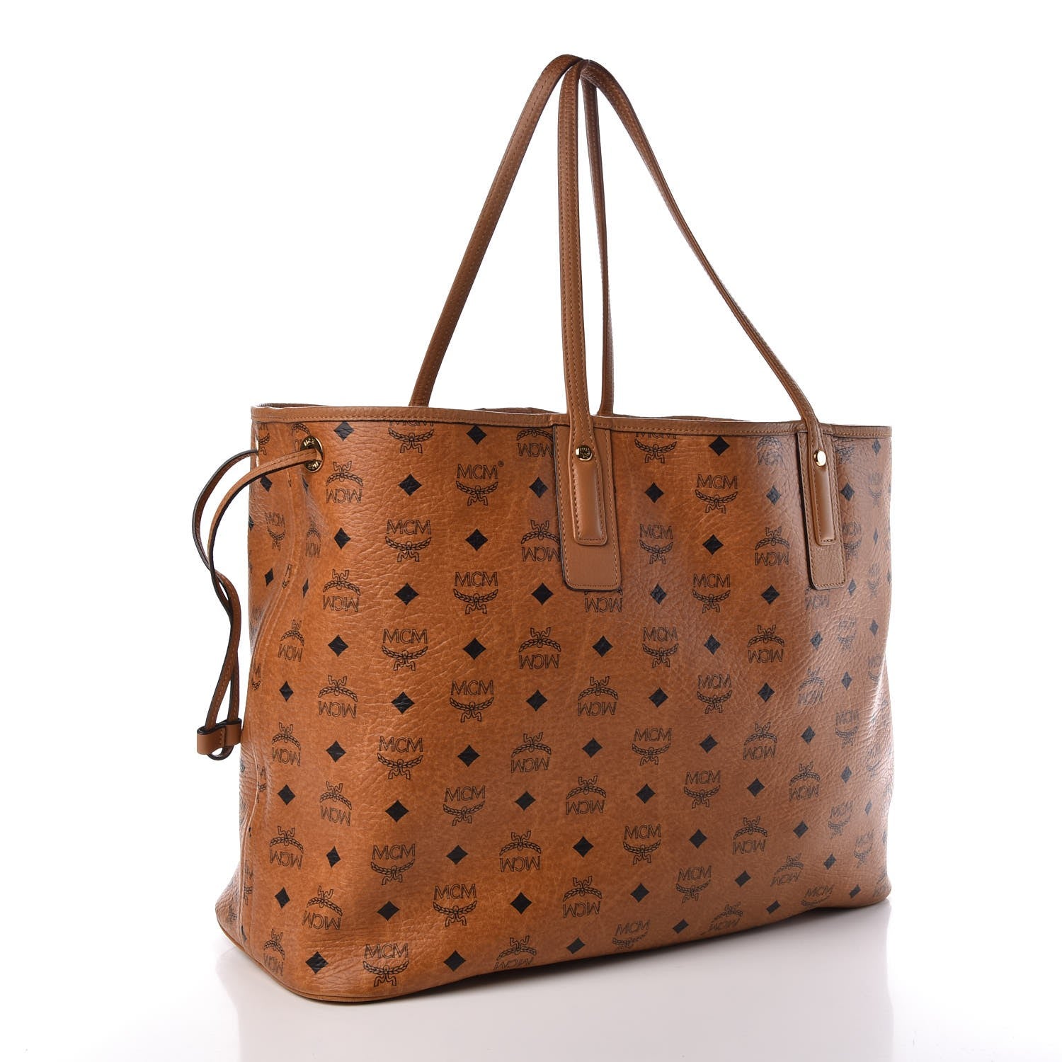 MCM Visetos Large Liz Reversible Shopper Tote Cognac 5 of 13