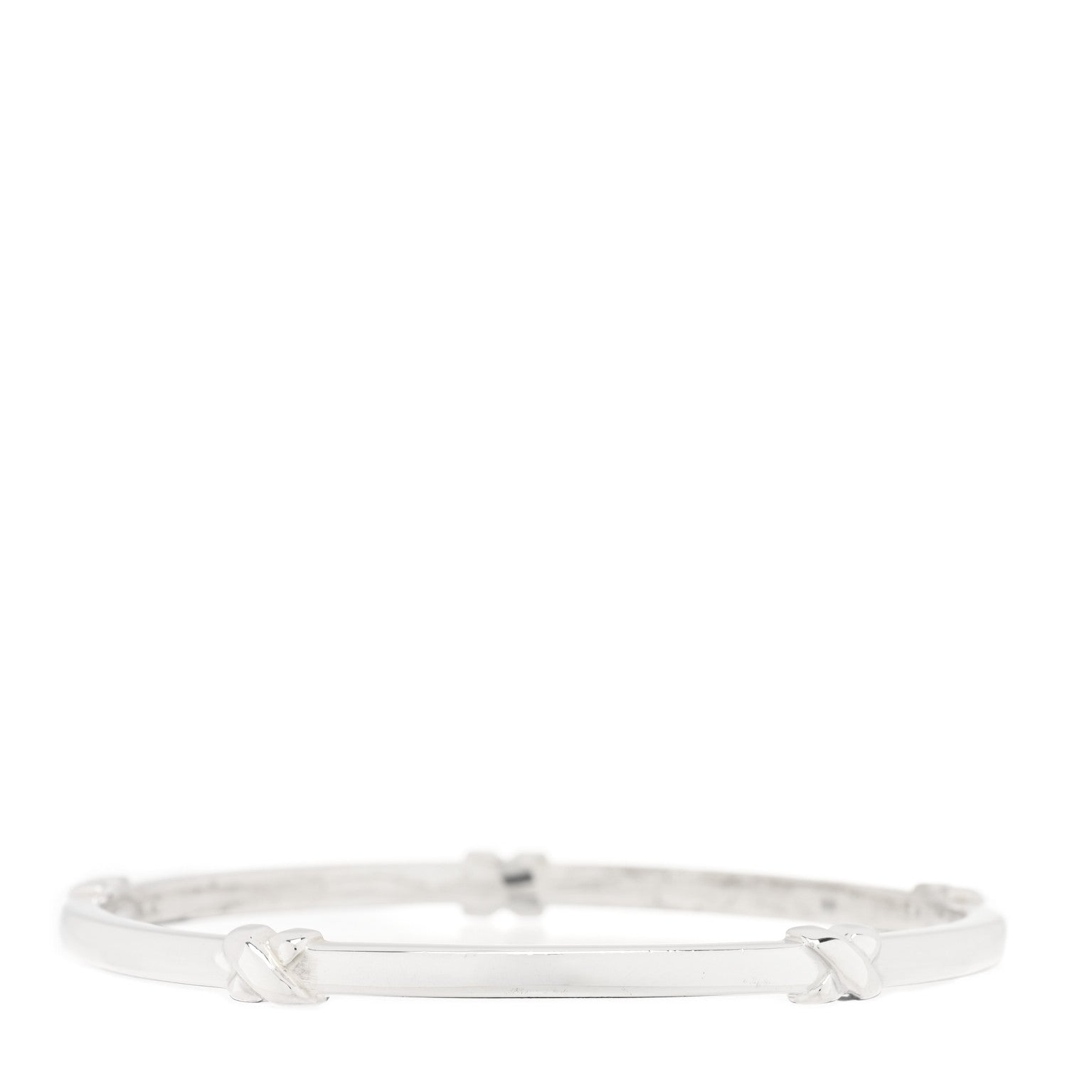 Tiffany Sterling Silver Signature X Bangle Bracelet 2 of 3