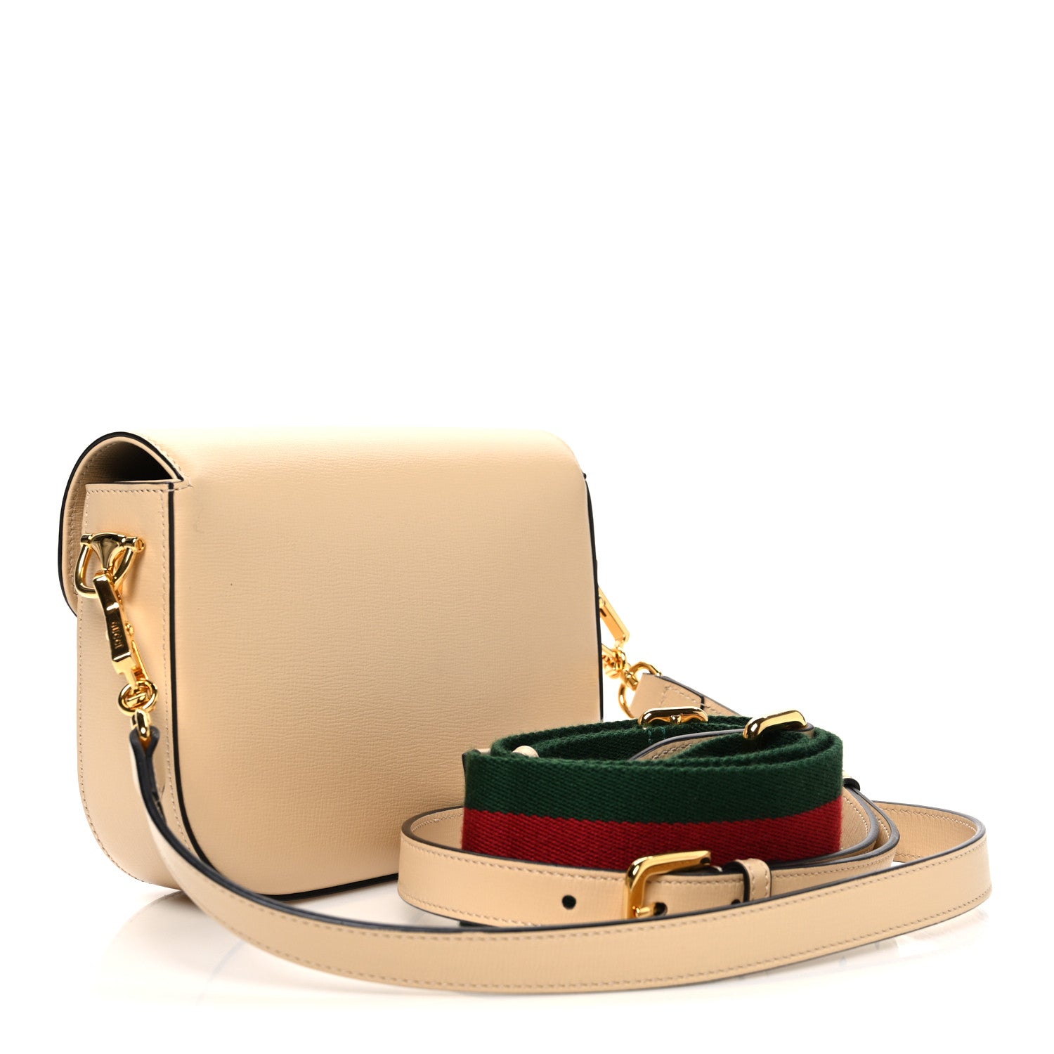 Gucci Azalea Calfskin Web Mini Horsebit 1955 Shoulder Bag Bubble Tea 3 of 10