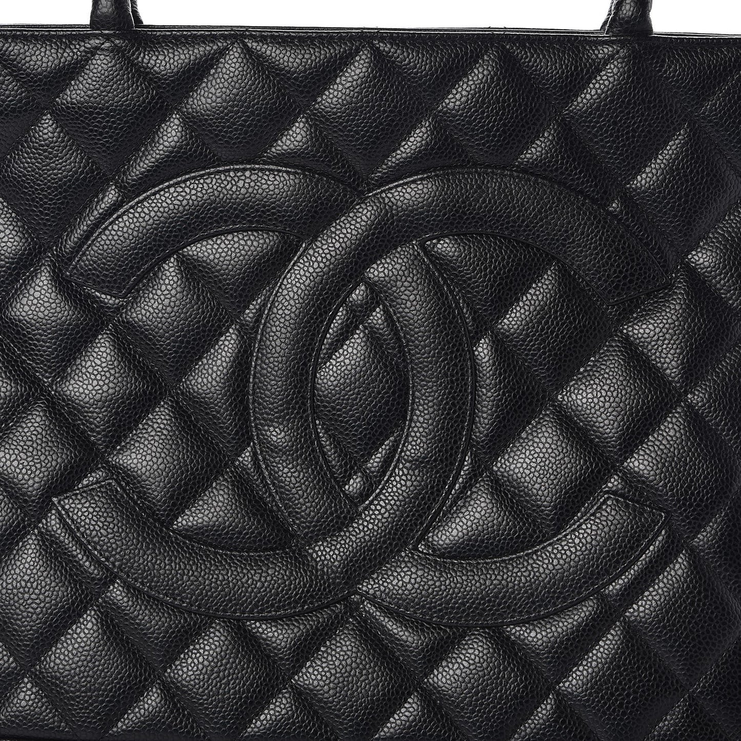 Caviar Quilted Medallion Tote Black