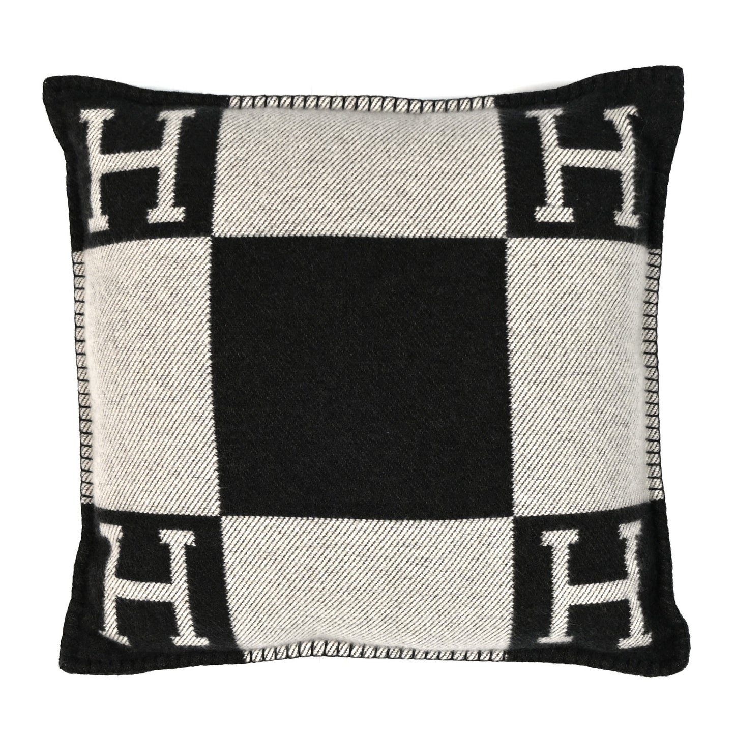 Wool Cashmere Avalon Pillow PM Ecru Gris Fonce