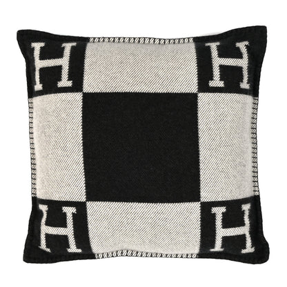 Hermes Wool Cashmere Avalon Pillow PM Ecru Gris Fonce 1 of 3