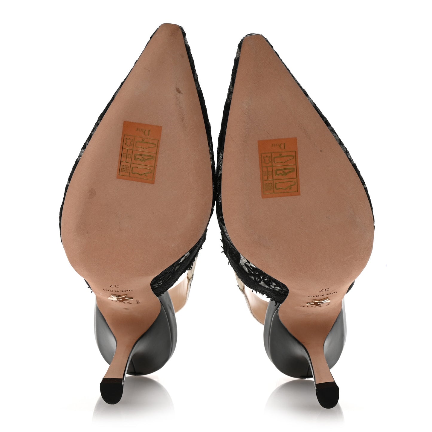 Lace Ribbon Rose Embroidered J'Adior Slingback 100mm Pumps 37 Black