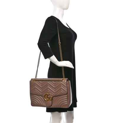Gucci Calfskin Matelasse Large GG Marmont Shoulder Bag Porcelain Rose 2 of 10